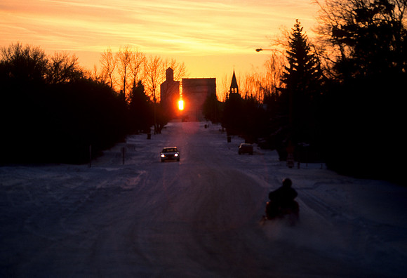 Town sunset