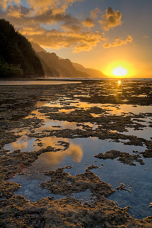 Ke'e Beach Sunset 1